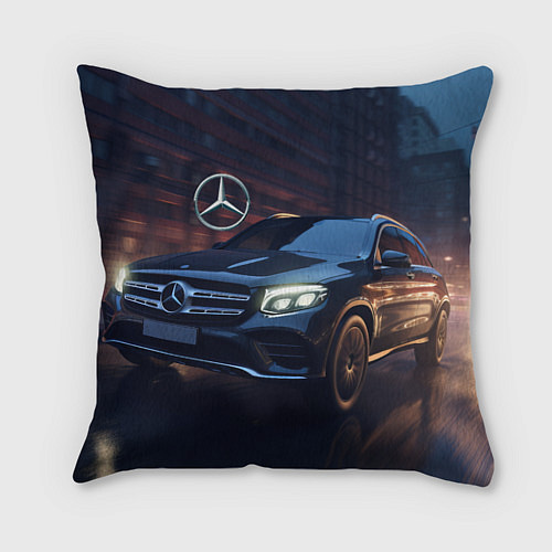 Подушка квадратная Mercedes benz auto / 3D-принт – фото 1