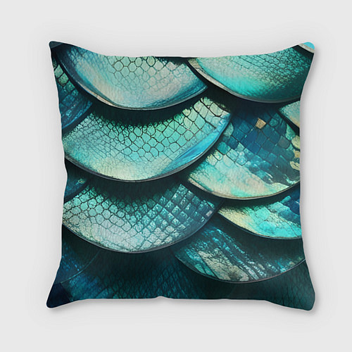 Подушка квадратная Чешуя крупной рыбы / 3D-принт – фото 1