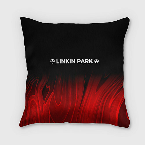 Подушка квадратная Linkin Park 2024 red plasma / 3D-принт – фото 1