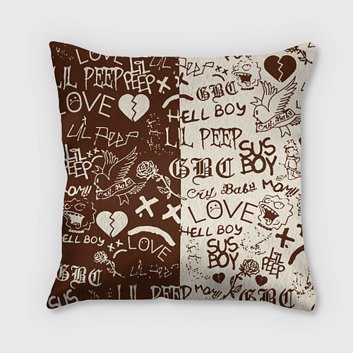 Подушка квадратная Lil peep retro pattern / 3D-принт – фото 1
