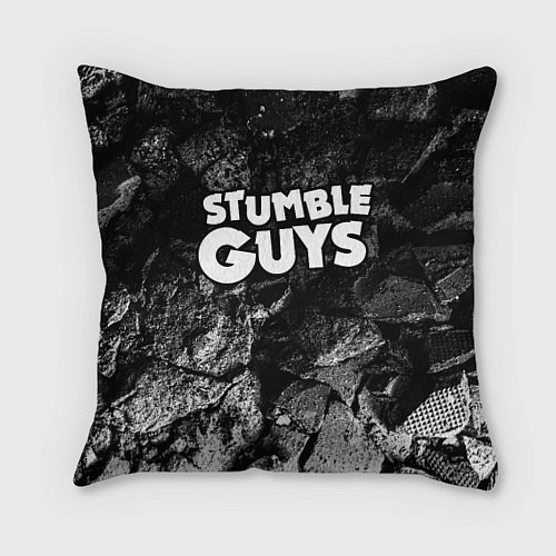 Подушка квадратная Stumble Guys black graphite / 3D-принт – фото 1