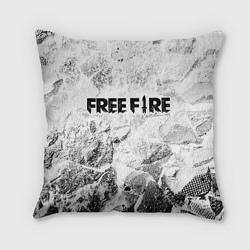 Подушка квадратная Free Fire white graphite / 3D-принт – фото 1