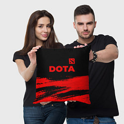 Подушка квадратная Dota - red gradient посередине, цвет: 3D-принт — фото 2