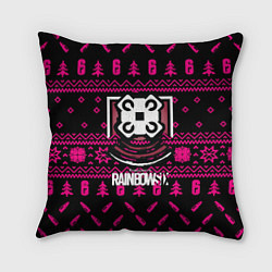 Подушка квадратная Rainbow six winter pink