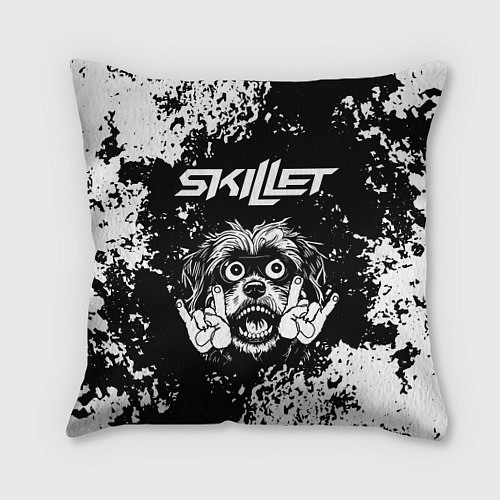 Подушка квадратная Skillet рок пес / 3D-принт – фото 1