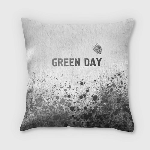 Подушка квадратная Green Day - white gradient посередине / 3D-принт – фото 1