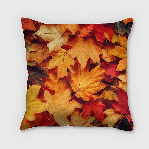 Подушка квадратная Осенние кленовые листья / 3D-принт – фото 1