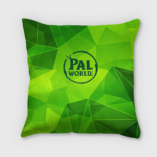 Подушка квадратная Palworld green poly / 3D-принт – фото 1