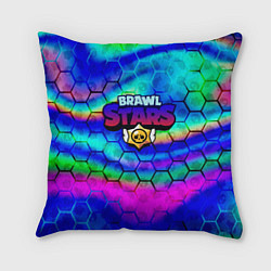 Подушка квадратная Brawl stars neon gradient