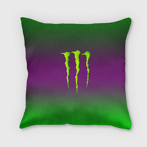 Подушка квадратная Monster energy gradient / 3D-принт – фото 1
