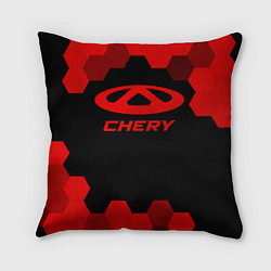 Подушка квадратная Chery - red gradient, цвет: 3D-принт