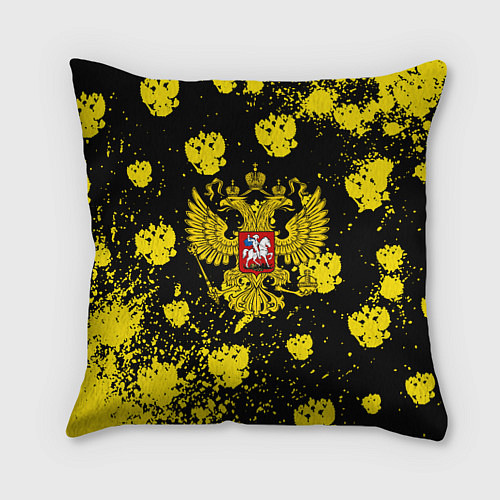Подушка квадратная Жёлтые краски герб / 3D-принт – фото 1
