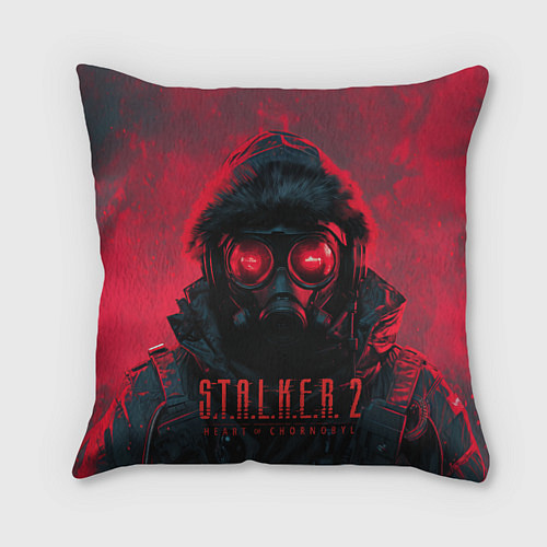 Подушка квадратная Stalker 2 в противогазе / 3D-принт – фото 1
