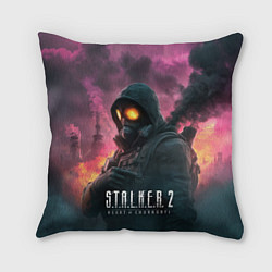 Подушка квадратная Stalker 2 радиоактивный фон, цвет: 3D-принт