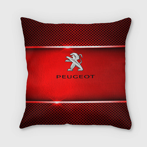 Подушка квадратная Peugeot metal steel / 3D-принт – фото 1