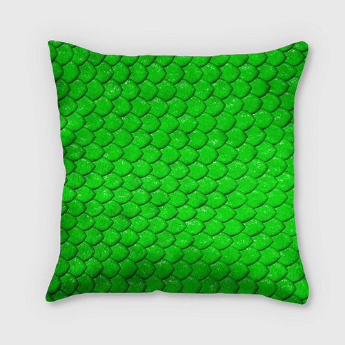 Подушка квадратная Шкура зелёной змеи / 3D-принт – фото 1