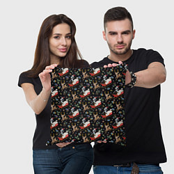 Подушка квадратная Рик и Морти сани с оленем - Christmas, цвет: 3D-принт — фото 2