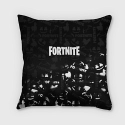 Подушка квадратная Fortnite pattern black