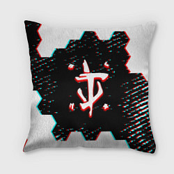 Подушка квадратная Doom hexagon glitch color