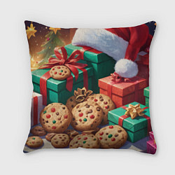 Подушка квадратная Рождественские подарки, цвет: 3D-принт