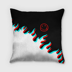 Подушка квадратная Нирвана глитч огонь