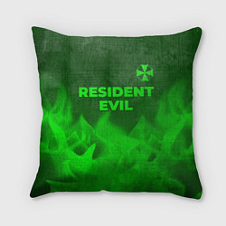 Подушка квадратная Resident Evil - green gradient посередине, цвет: 3D-принт