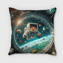 Подушка квадратная An astronaut in outer space - Minecraft, цвет: 3D-принт