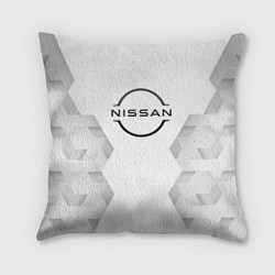 Подушка квадратная Nissan white poly, цвет: 3D-принт