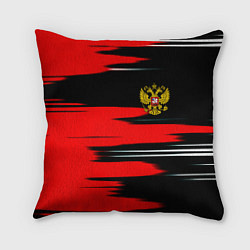 Подушка квадратная Россия полосы краски