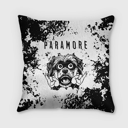 Подушка квадратная Paramore - рок пес / 3D-принт – фото 1