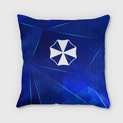 Подушка квадратная Resident Evil blue poly