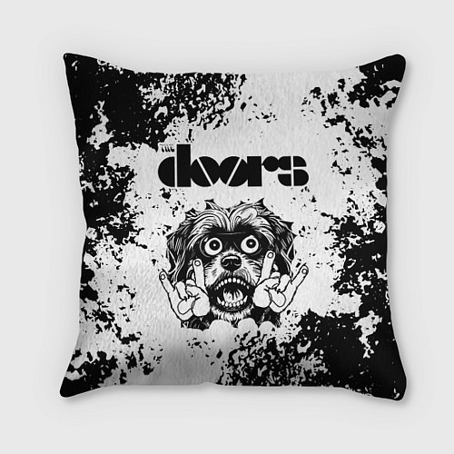 Подушка квадратная The Doors - рок пес / 3D-принт – фото 1