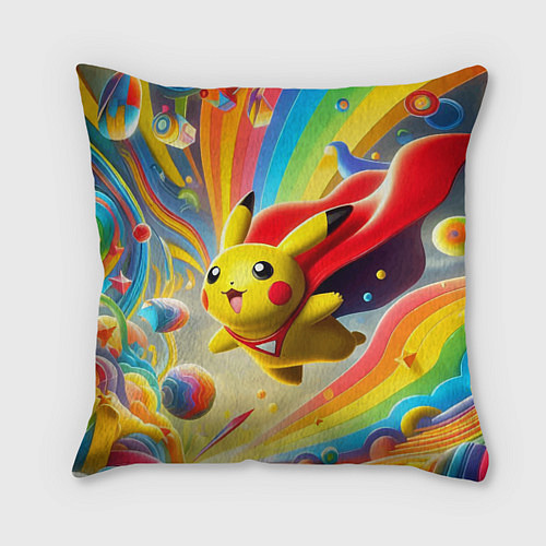 Подушка квадратная Super Pikachu - ai art fantasy / 3D-принт – фото 1