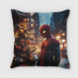 Подушка квадратная Spider-man new year, цвет: 3D-принт