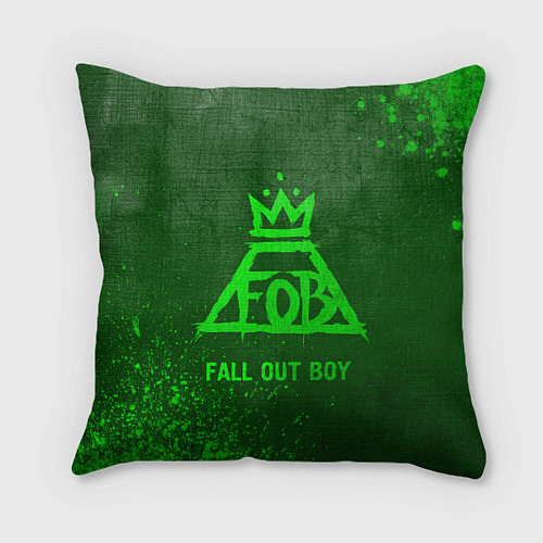 Подушка квадратная Fall Out Boy - green gradient / 3D-принт – фото 1