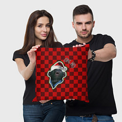 Подушка квадратная Новогодняя oh, no обезьяна, цвет: 3D-принт — фото 2