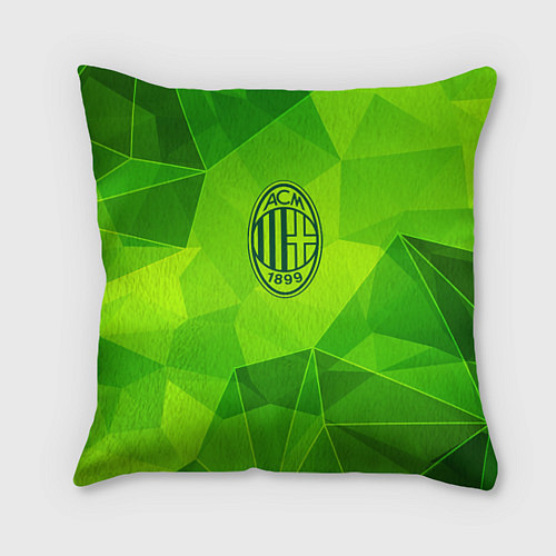 Подушка квадратная AC Milan green poly / 3D-принт – фото 1