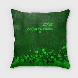 Подушка квадратная Counter-Strike 2 - green gradient посередине, цвет: 3D-принт