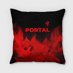 Подушка квадратная Portal - red gradient посередине, цвет: 3D-принт