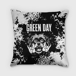 Подушка квадратная Green Day рок пес, цвет: 3D-принт