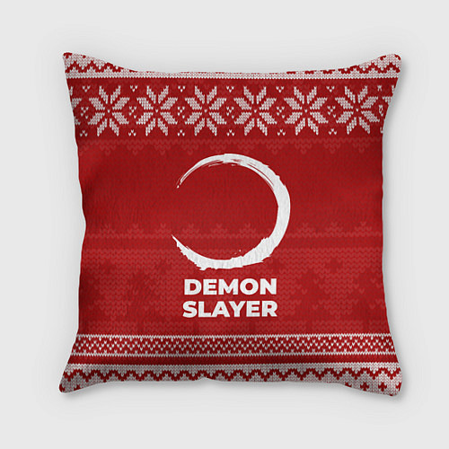 Подушка квадратная Новогодний Demon Slayer / 3D-принт – фото 1