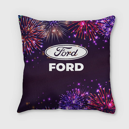 Подушка квадратная Праздничный Ford / 3D-принт – фото 1