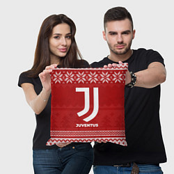 Подушка квадратная Новогодний Juventus, цвет: 3D-принт — фото 2