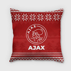 Подушка квадратная Новогодний Ajax, цвет: 3D-принт