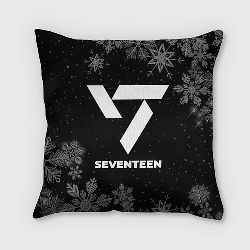 Подушка квадратная Снежный Seventeen / 3D-принт – фото 1