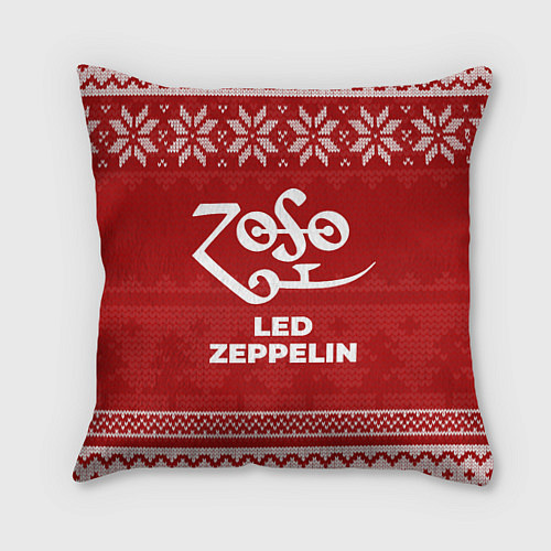 Подушка квадратная Новогодний Led Zeppelin / 3D-принт – фото 1