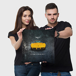 Подушка квадратная Спортивный американский Chevrolet Corvette, цвет: 3D-принт — фото 2