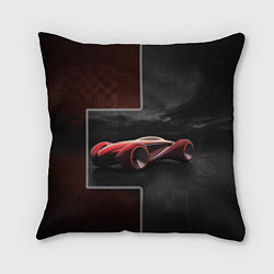 Подушка квадратная Футуристичный красный спорткар, цвет: 3D-принт