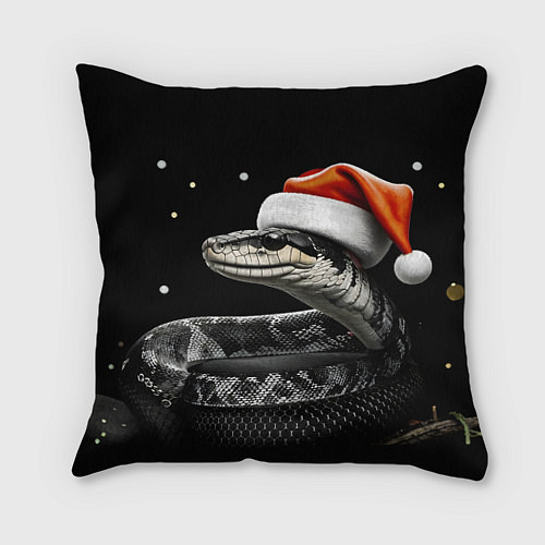 Подушка квадратная Змейка в шапочке на темном / 3D-принт – фото 1