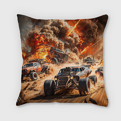 Подушка квадратная Mad Max - explosion cars, цвет: 3D-принт